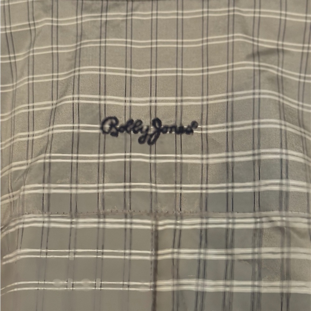 BOBBY JONES 🦄 Vintage 90’s Gray Plaid Pullover Quarter Zip Windbreaker Sz L - Picture 7 of 9